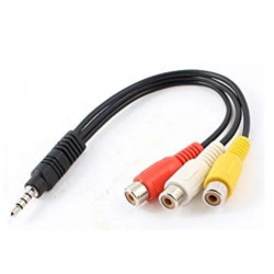Cable Convertidor Audio Y Video 1 Macho 3.5mm A 3 Rca Hembra