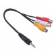 Cable Convertidor Audio Y Video 1 Macho 3.5mm A 3 Rca Hembra
