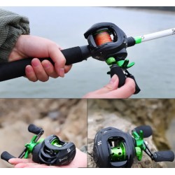 Carrete de Pesca Sougayilang Baitcasting - Relación de Engranajes 7.2:1, Freno Magnético, Arrastre Máximo de 10kg