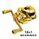 Carrete de pesca dorado baitcasting